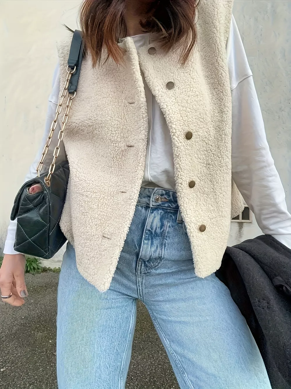 Button-Down Sherpa Vest Coat, image 2