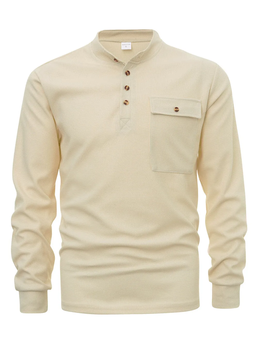 Men's Button Detail Long Sleeve T-Shirt, image 4