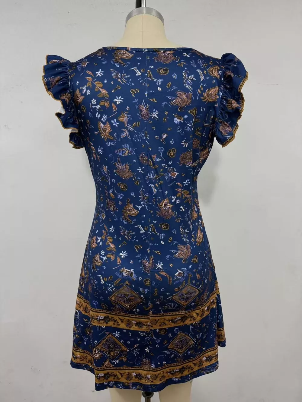 Ruffled V-Neck Mini Dress, image 6