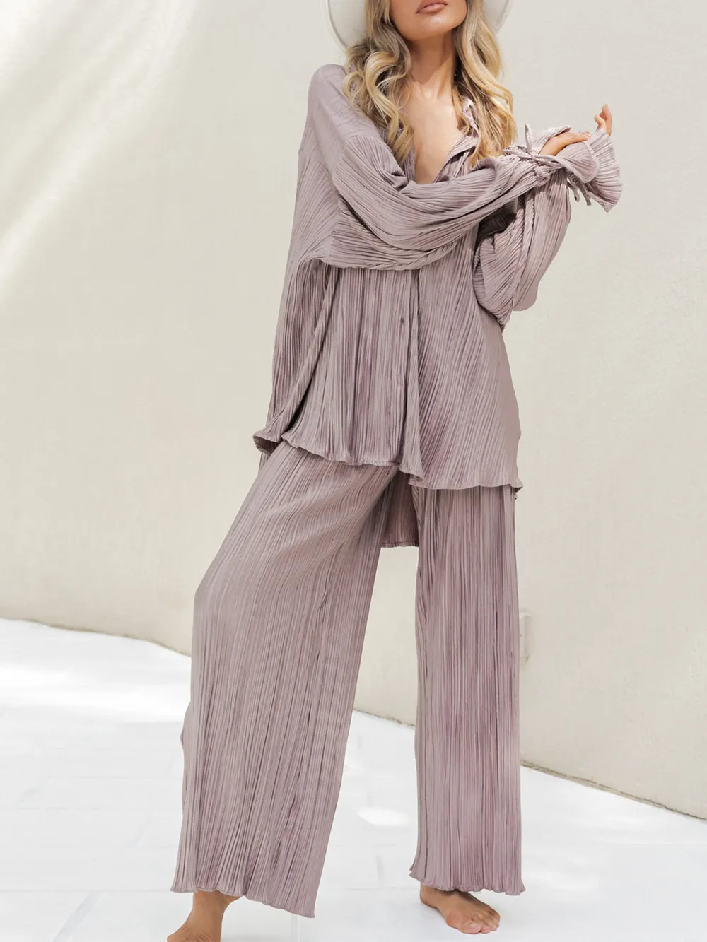 Button Up Long Sleeve Top and Pants Set, image 17