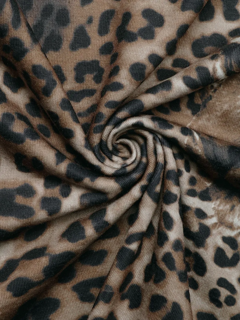 Leopard Print Long Sleeve Fitted T-Shirt, image 8