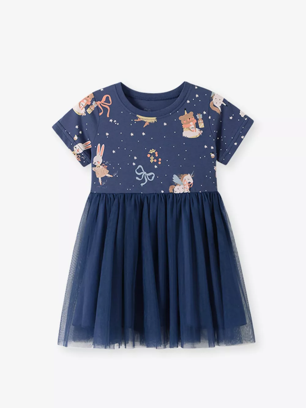 Children's Cartoon Print Tulle Dress, image 2