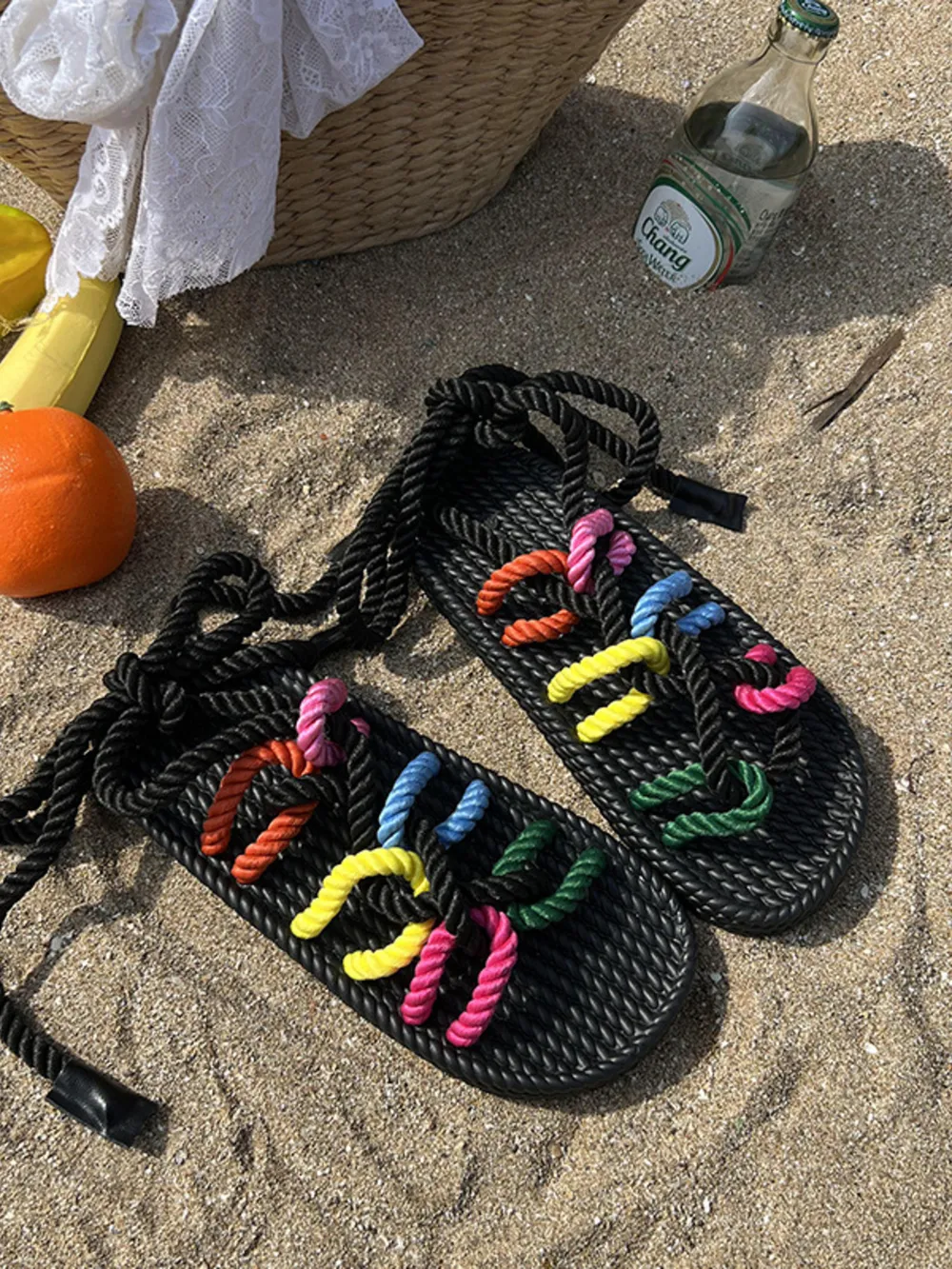 Colorful Rope Woven Sandals, image 3