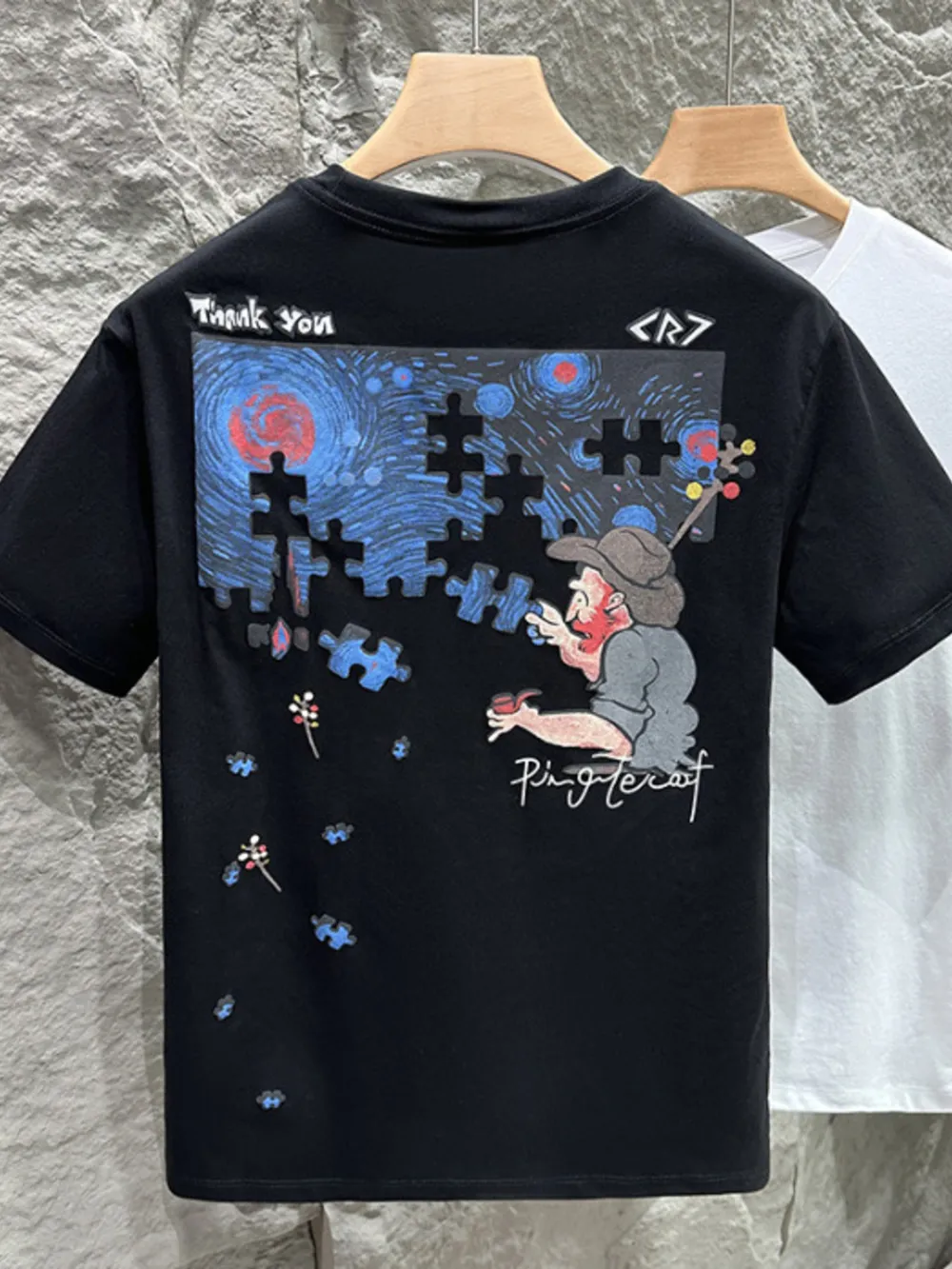 Men's Plus Size Graphic Round Neck Short Sleeve T-Shirt