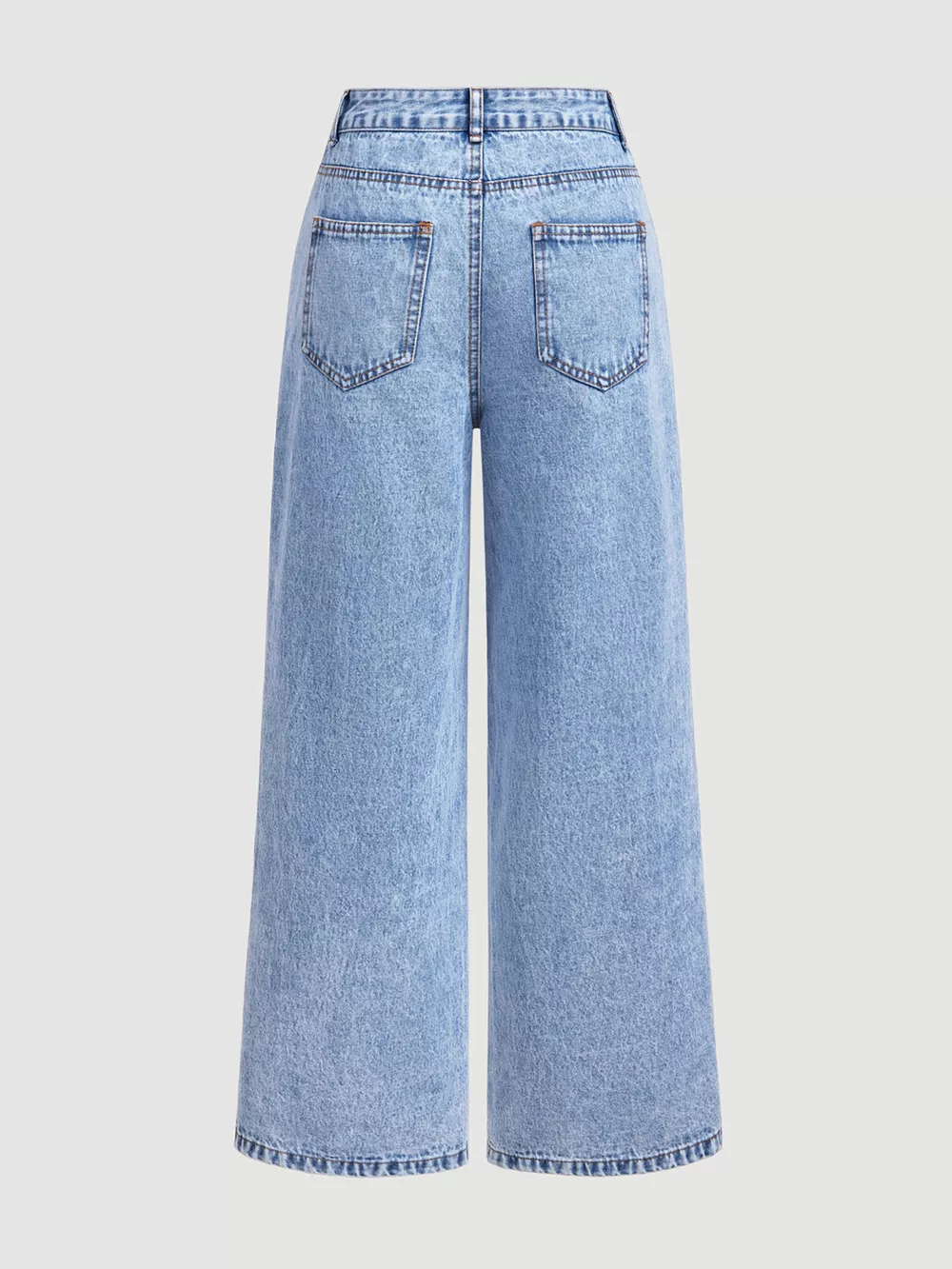 Embroidered High-Waisted Wide-Leg Jeans, image 2