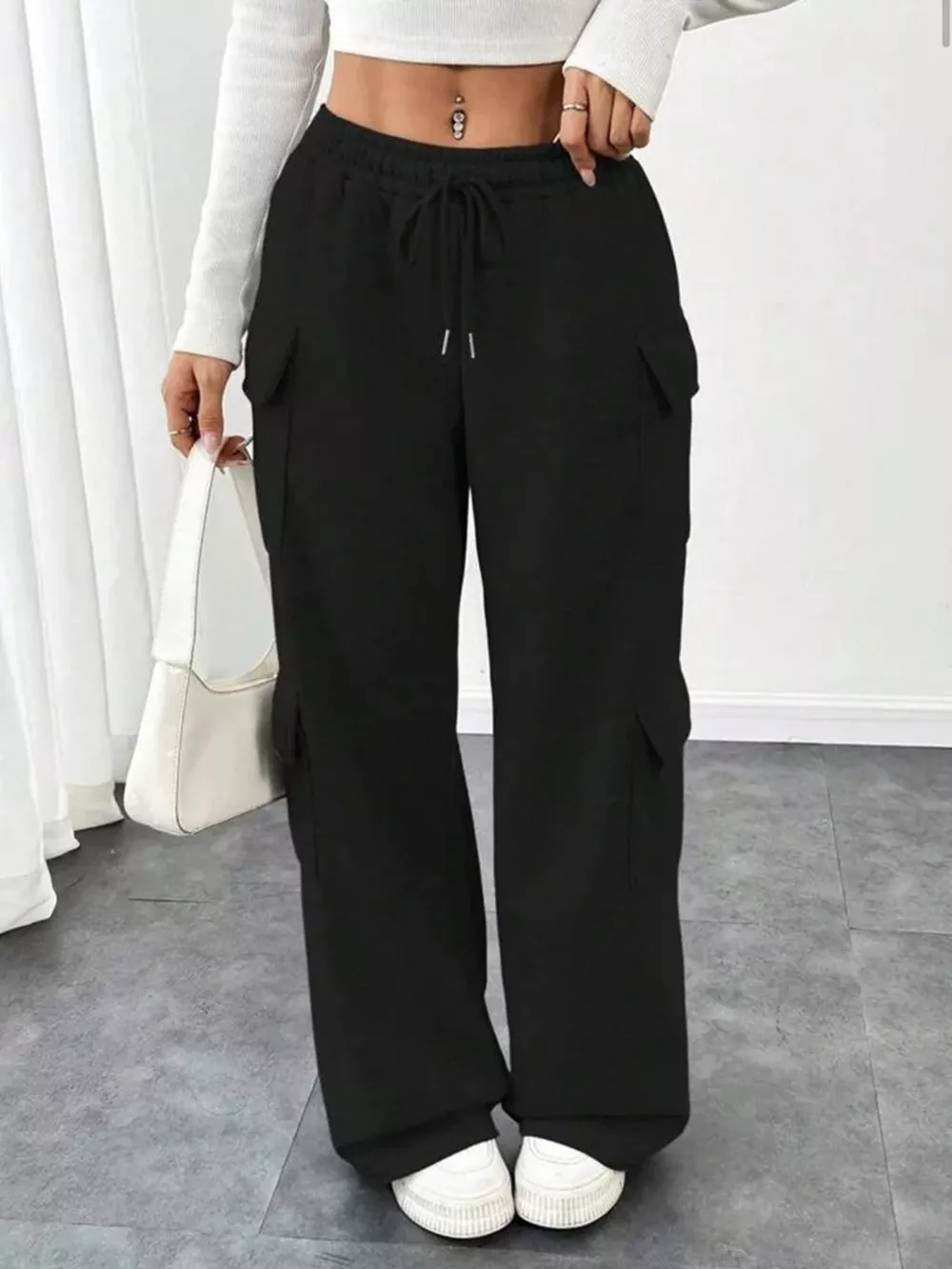 Casual Drawstring Loose Fit Pants, image 9
