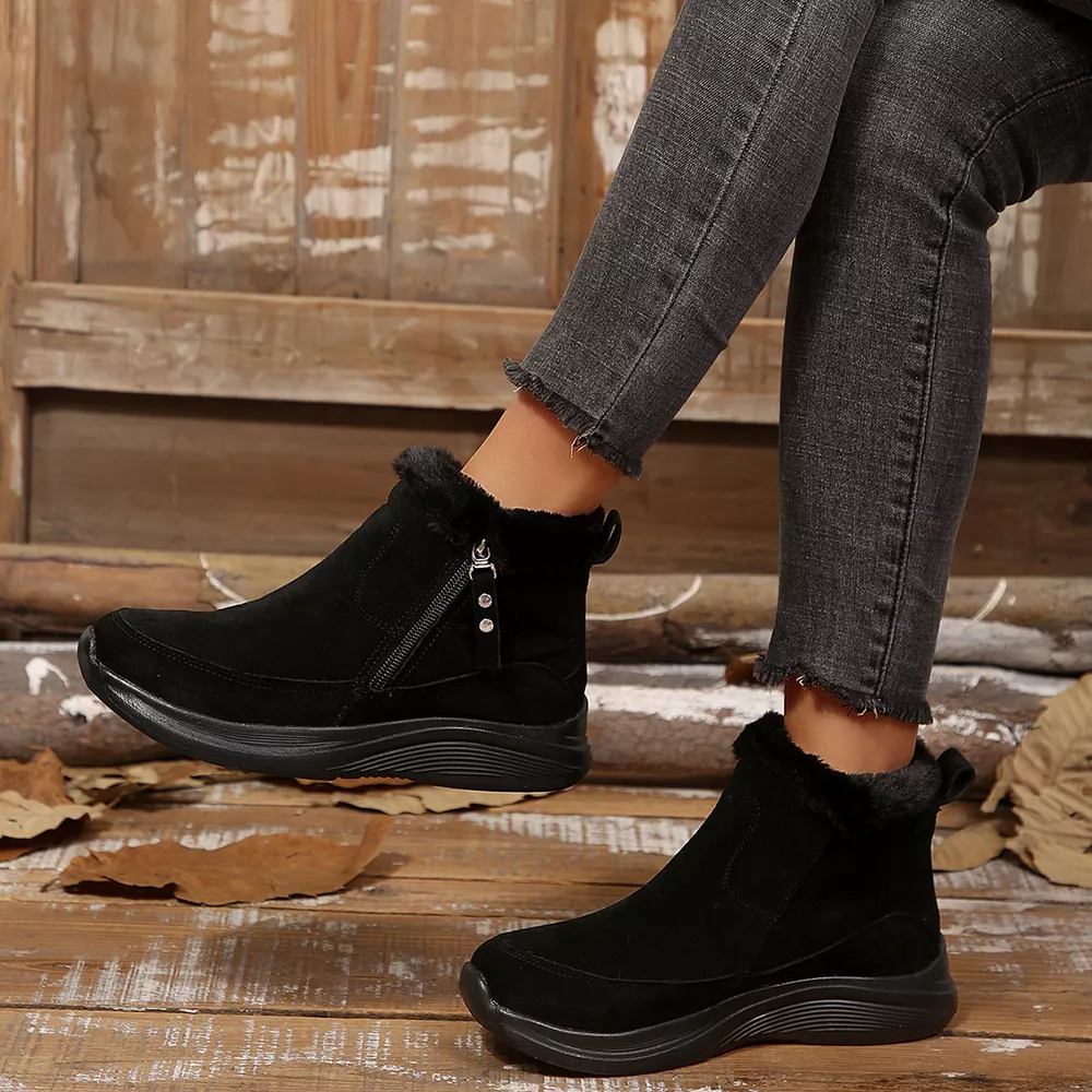Round Toe Side Zip Boots, image 3