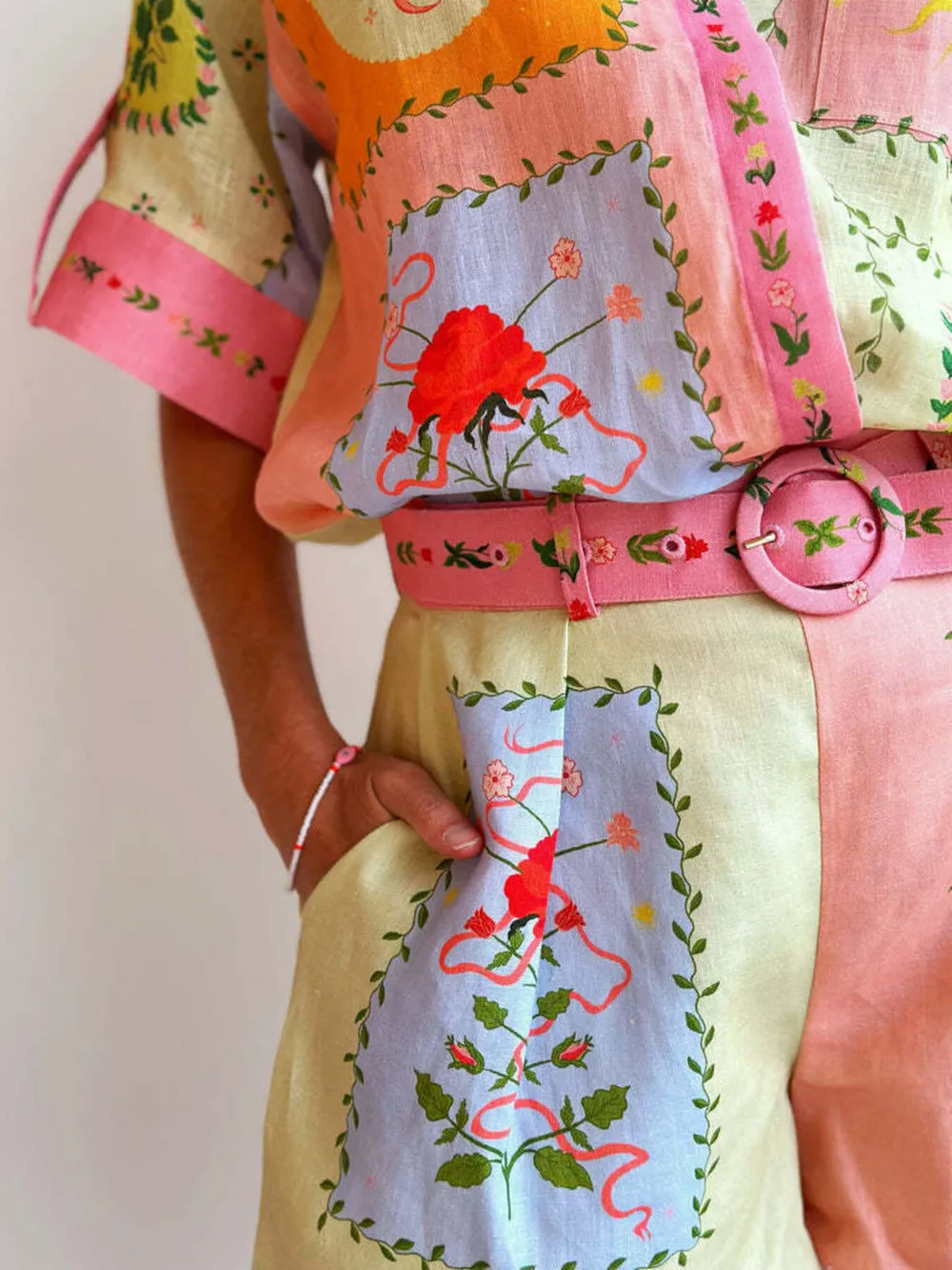 Printed Short Sleeve Shirt and Shorts Set, image 4