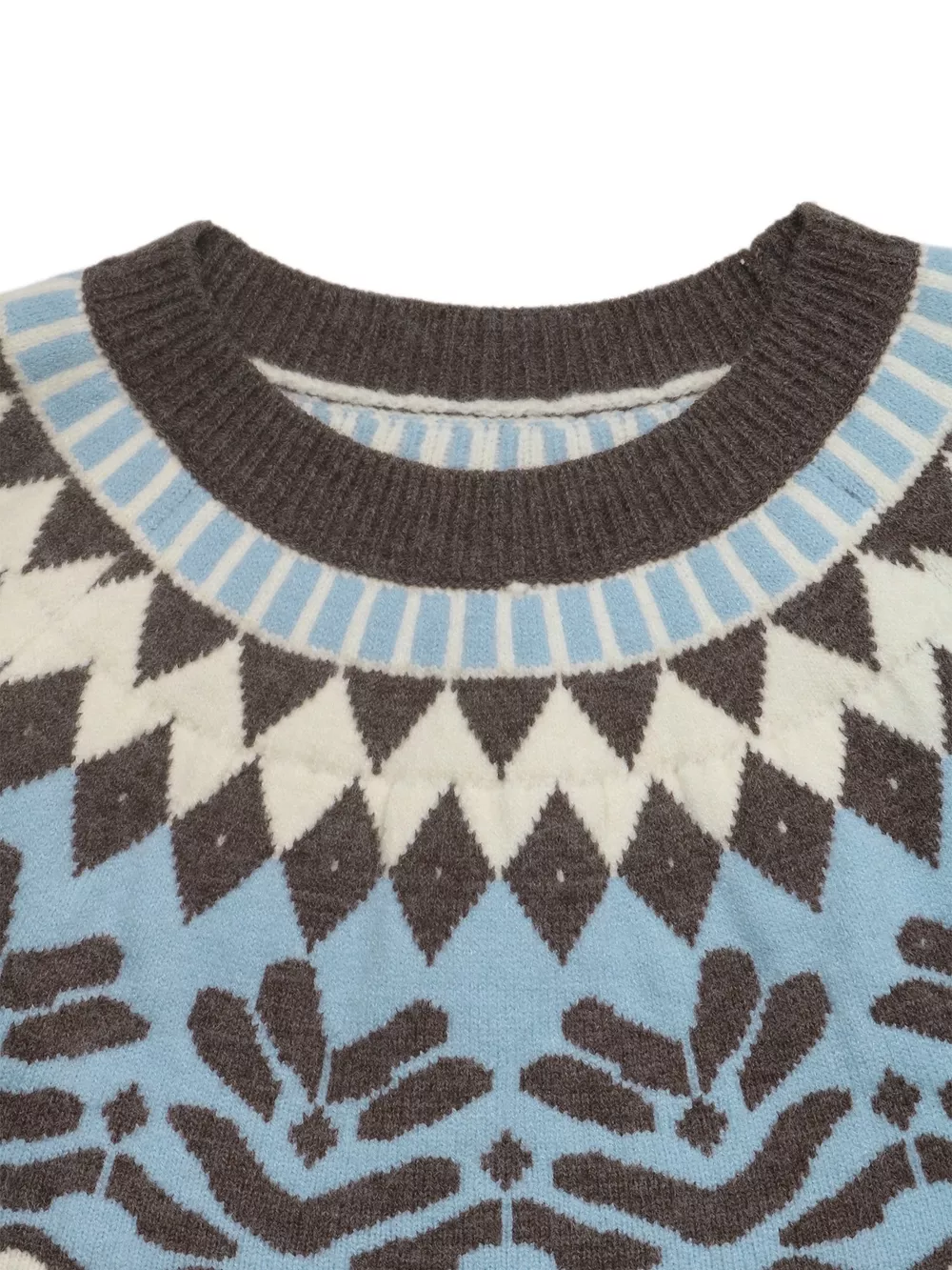 Fair Isle Pattern Round Neck Sweater, image 6