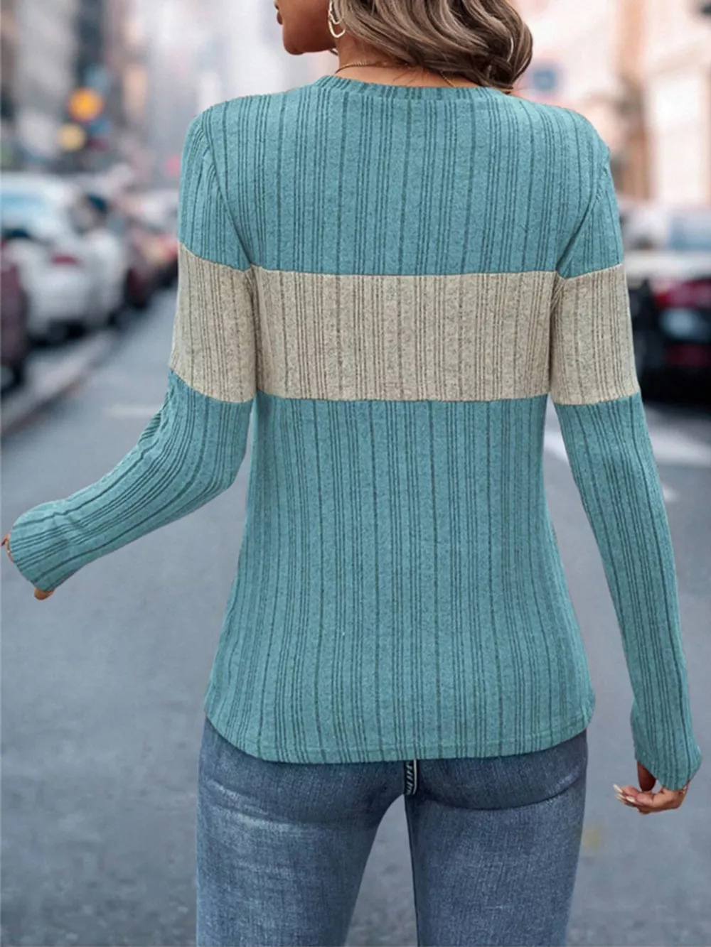 Color Block Round Neck T-Shirt, image 18