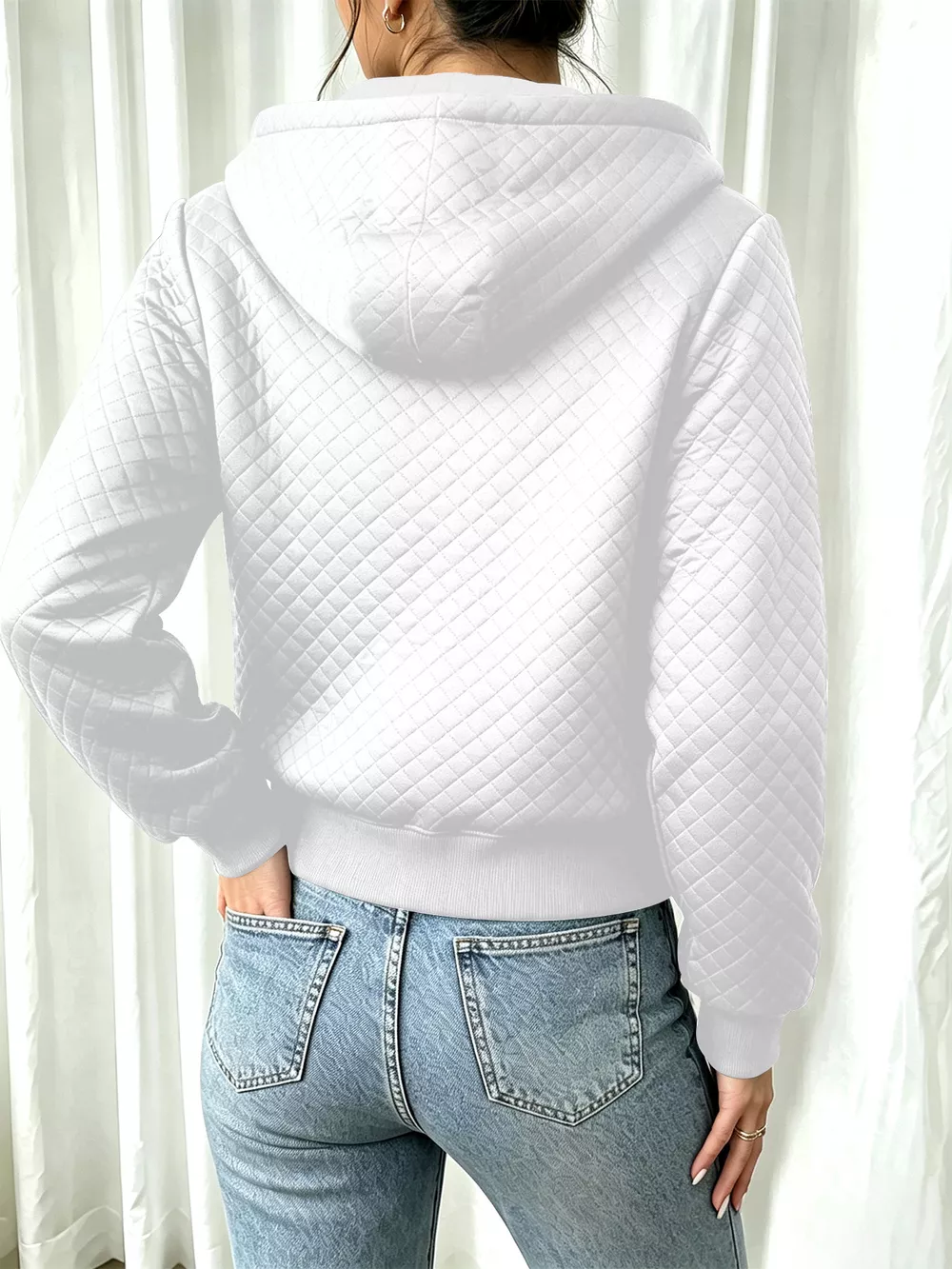 Hooded Zip-Up Texture Jacket, image 5