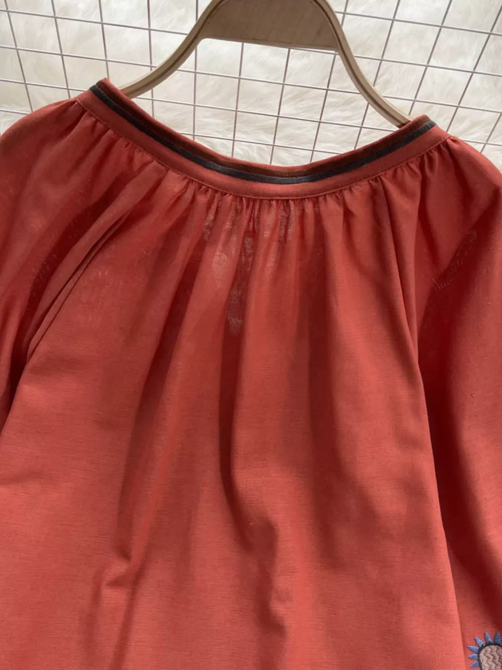 Embroidered Tie Neck Blouse, image 14