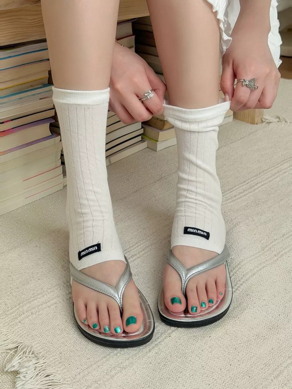 Breathable Knit Stirrup Socks, image 8