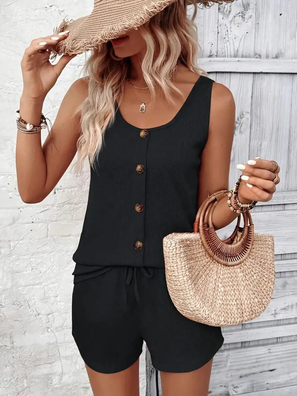 Scoop Neck Tank and Shorts Set, image 3