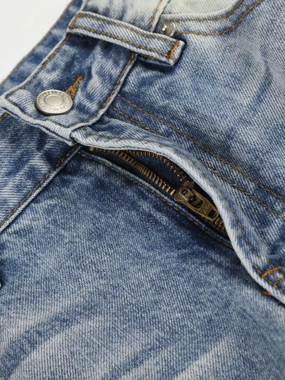 Men's Washed Wide Leg Jeans, image 4