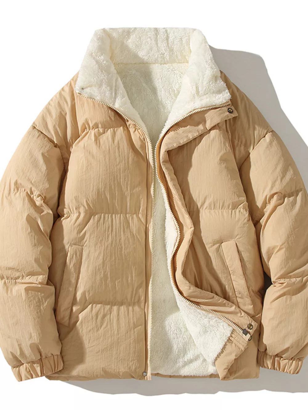 Men's Full Size Zip Up Fleece Puffer Jacket Plus Size, image 6