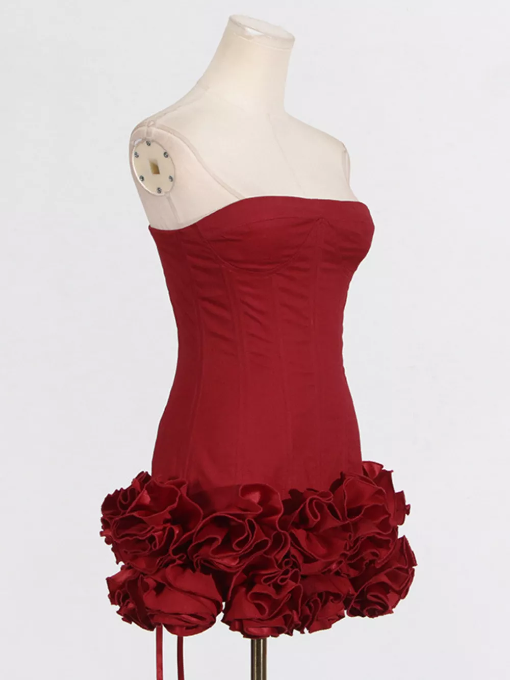 Ruffled Hem Tube Mini Dress, image 4