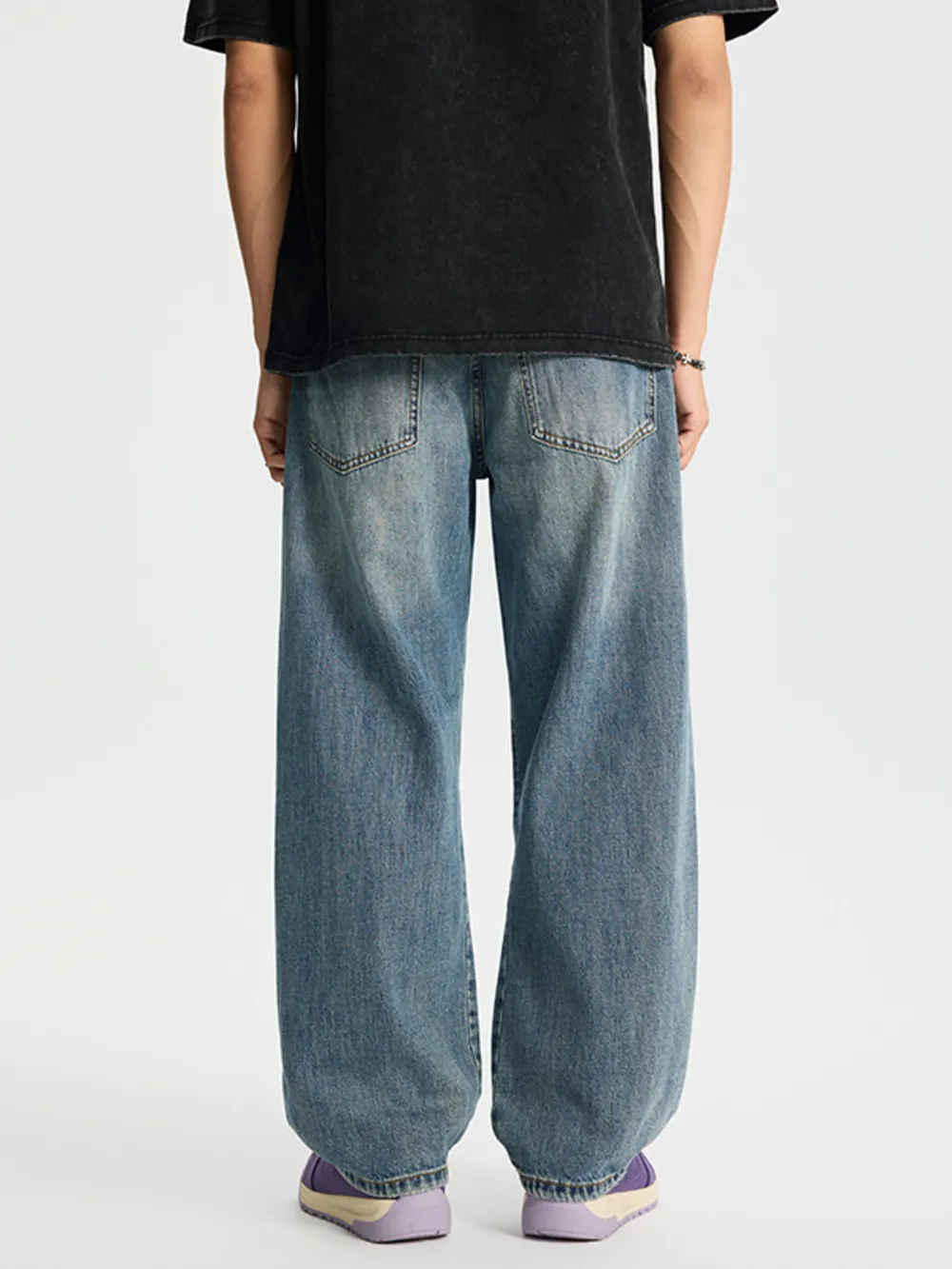 Men's Full Size Distressed Relaxed Fit Baggy Jeans Plus Size, image 2