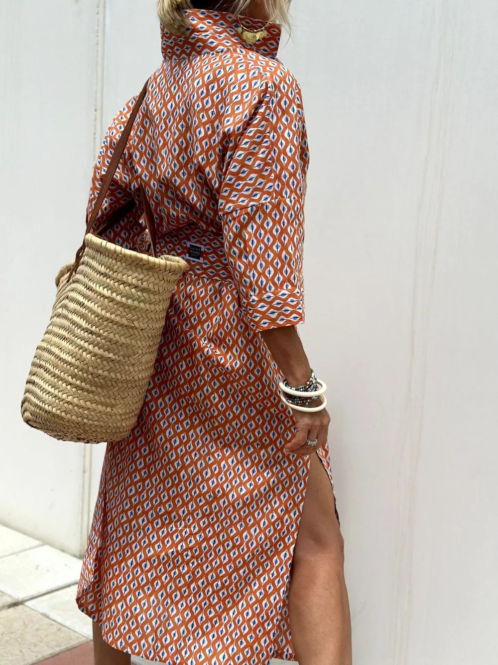 Full Size Printed Button-Down Midi Dress Plus Size, image 17