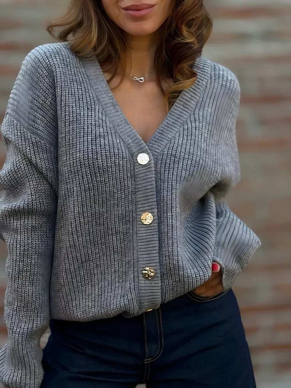 Full Size V-Neck Button-Up Cardigan Plus Size, image 10