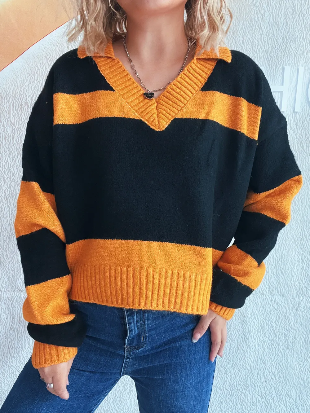 Color Block Long Sleeve Sweater, image 6