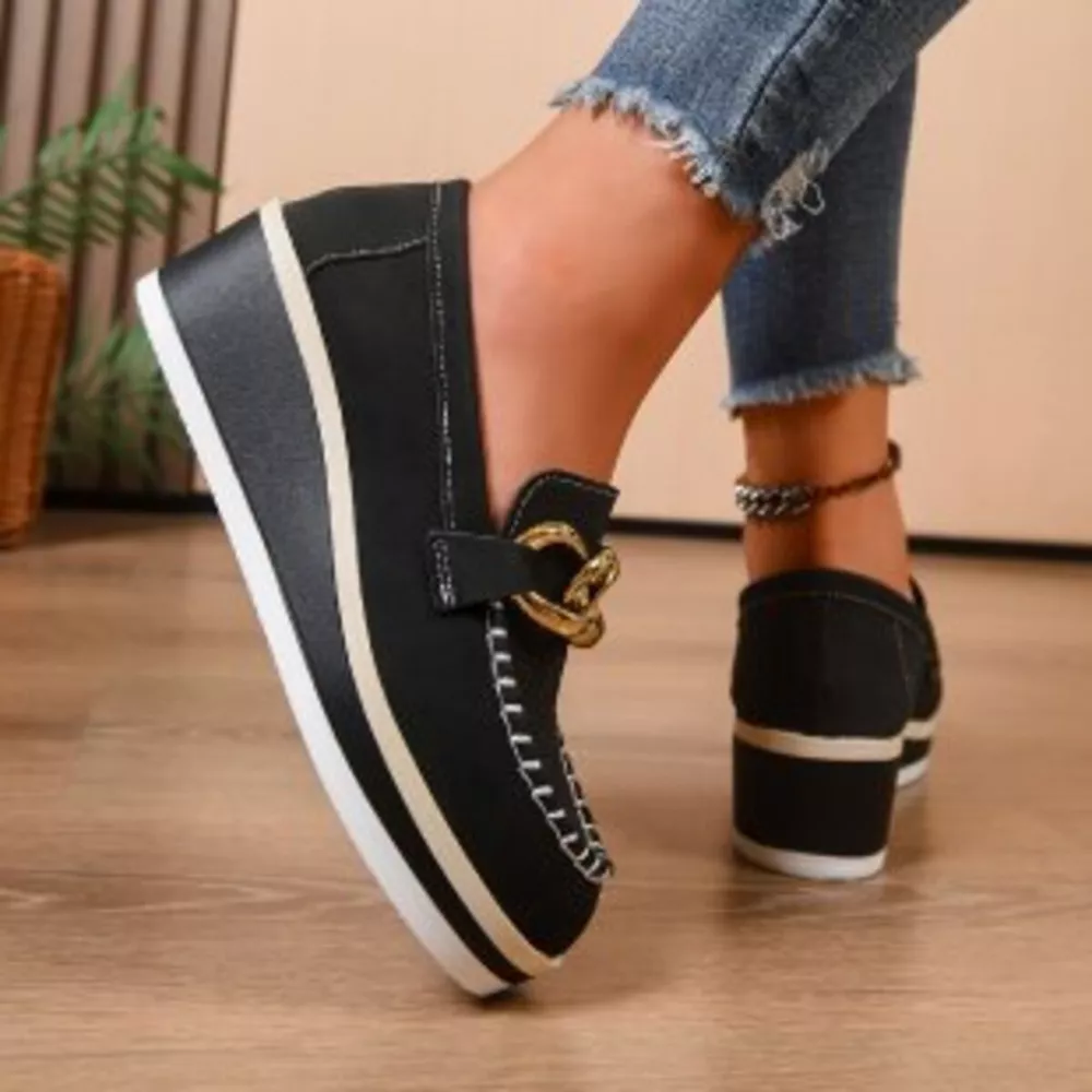 Round Toe Wedge Slip-Ons, image 3