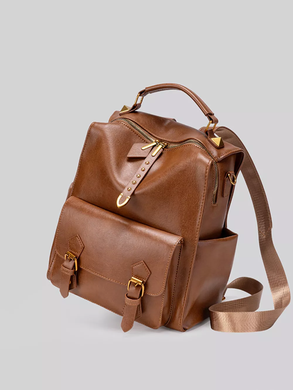Vintage Style Leather Backpack Bag, image 5