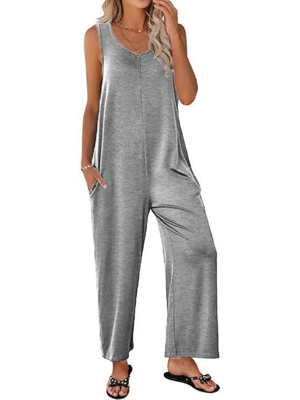 Sleeveless Wide Leg Casual Jumpsuit, image 13