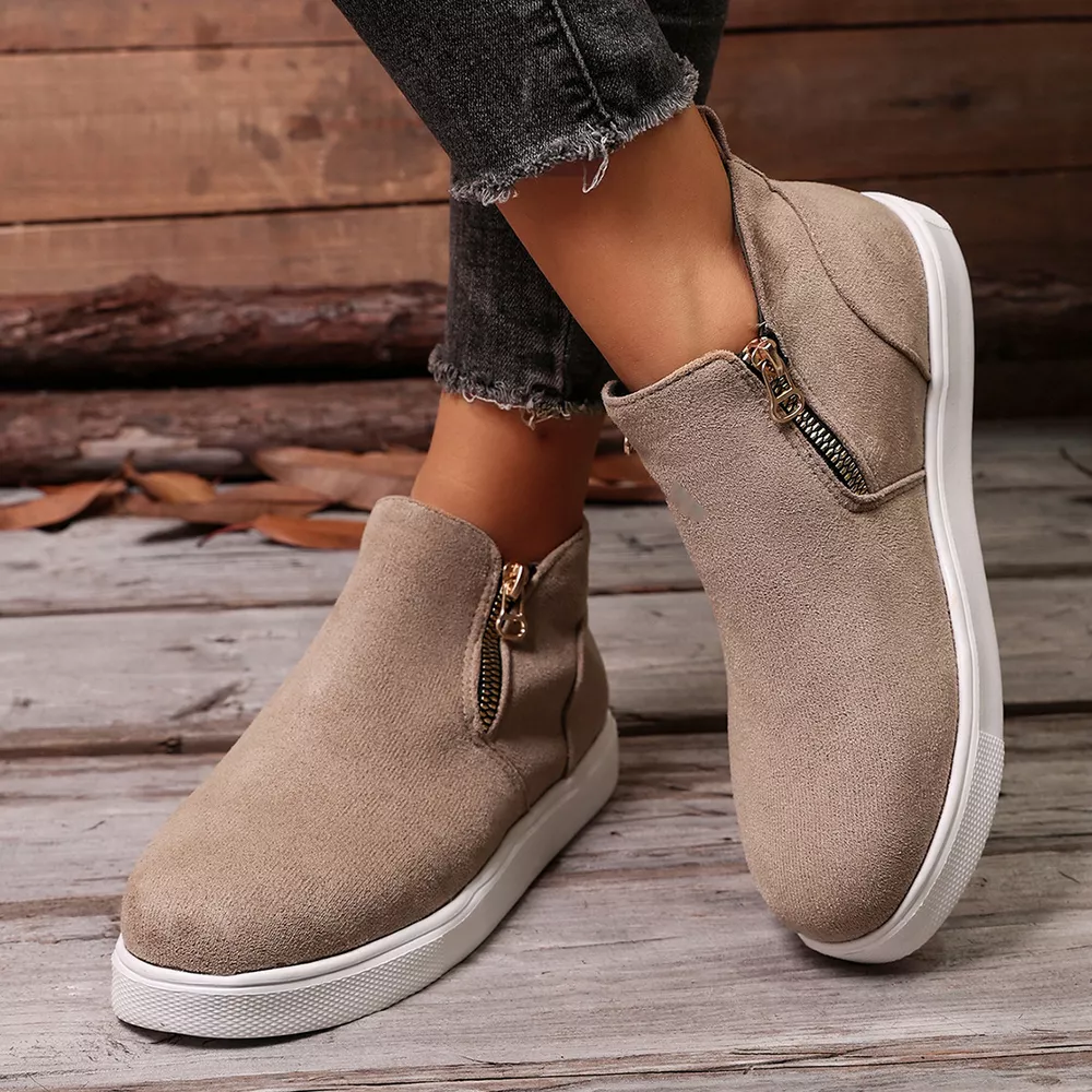 Side Zipper Flat Sneakers, image 18