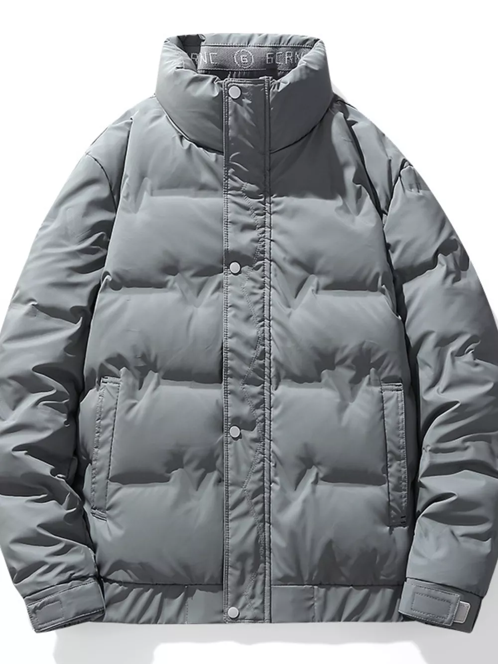 Men's Plus Size Stand Collar Puffer Jacket, image 3