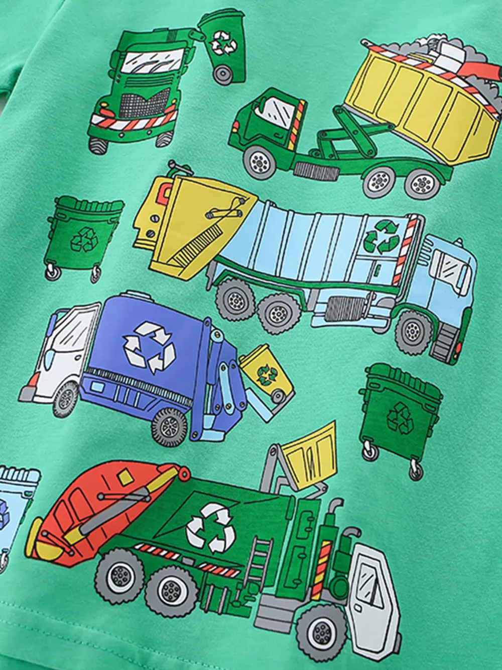 Children's Cartoon Garbage Truck Print Short Sleeve T-Shirt, image 3
