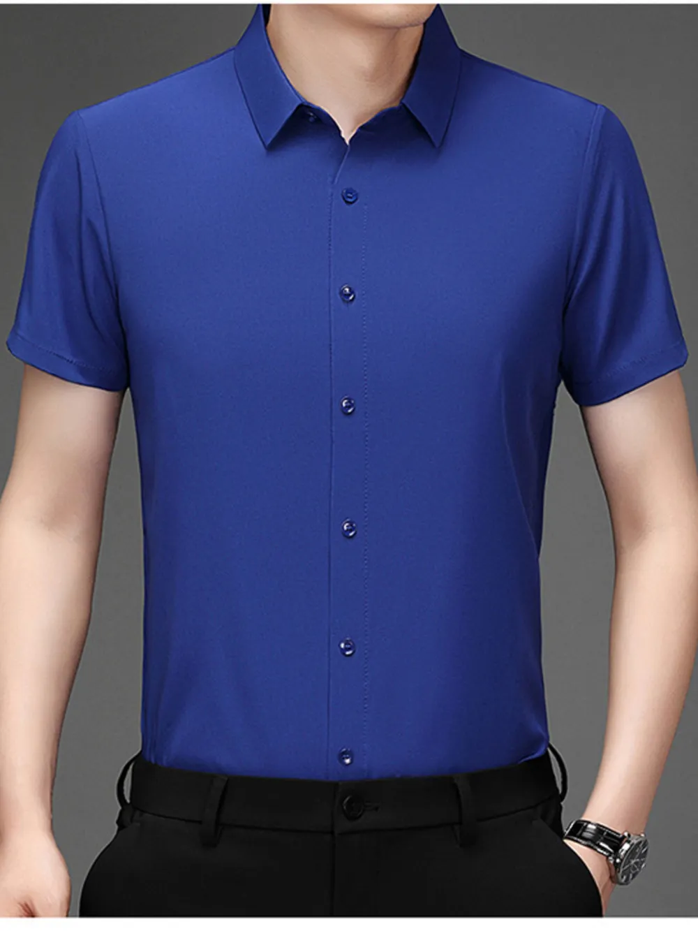 Men's Plus Size Button Up Short Sleeve Shirt, image 9