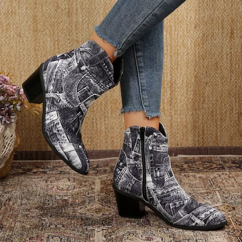 Point Toe Block Heels Boots, image 2