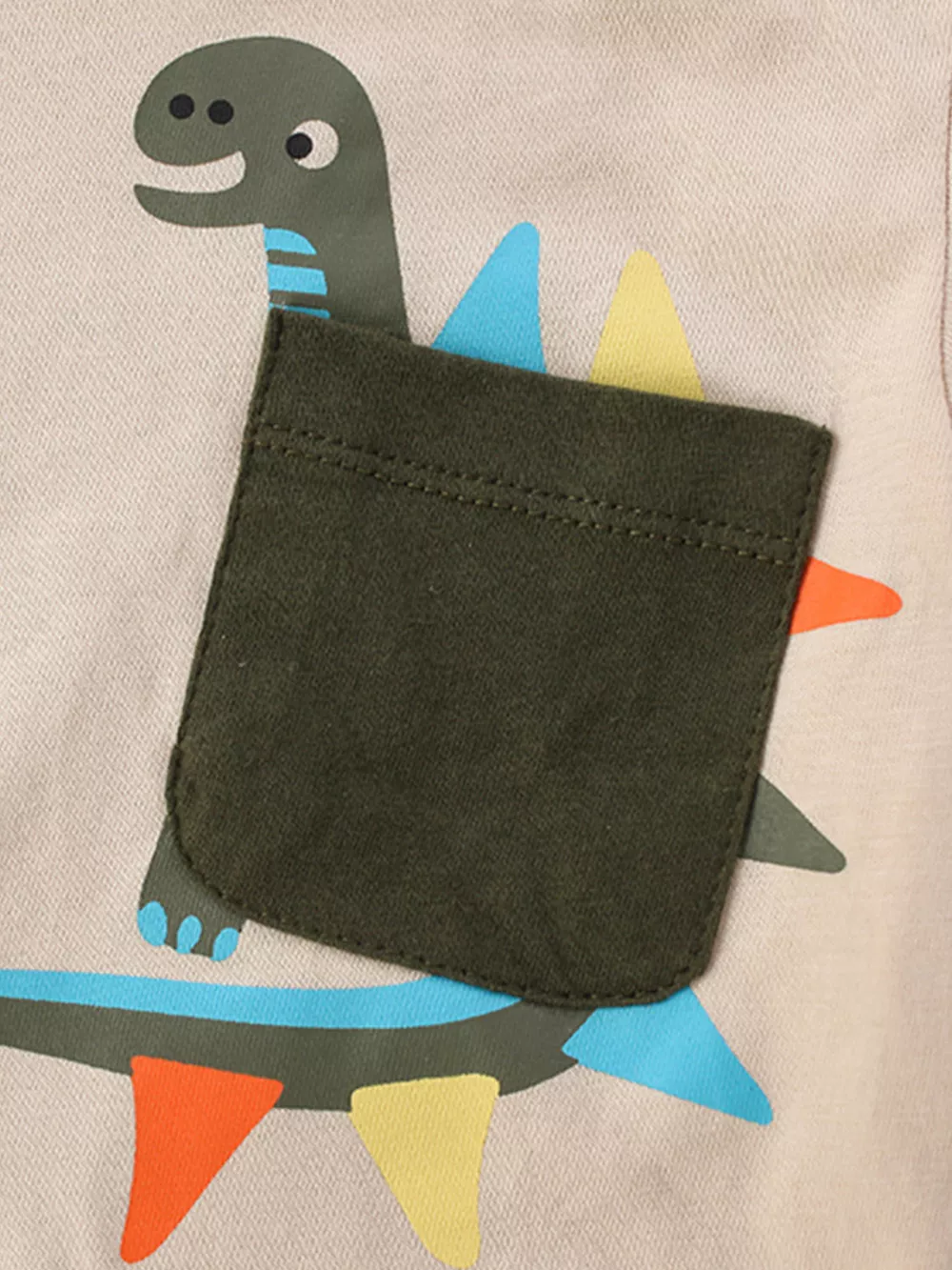 Children's Cute Dinosaur Pocket Short Sleeve T-Shirt, image 3
