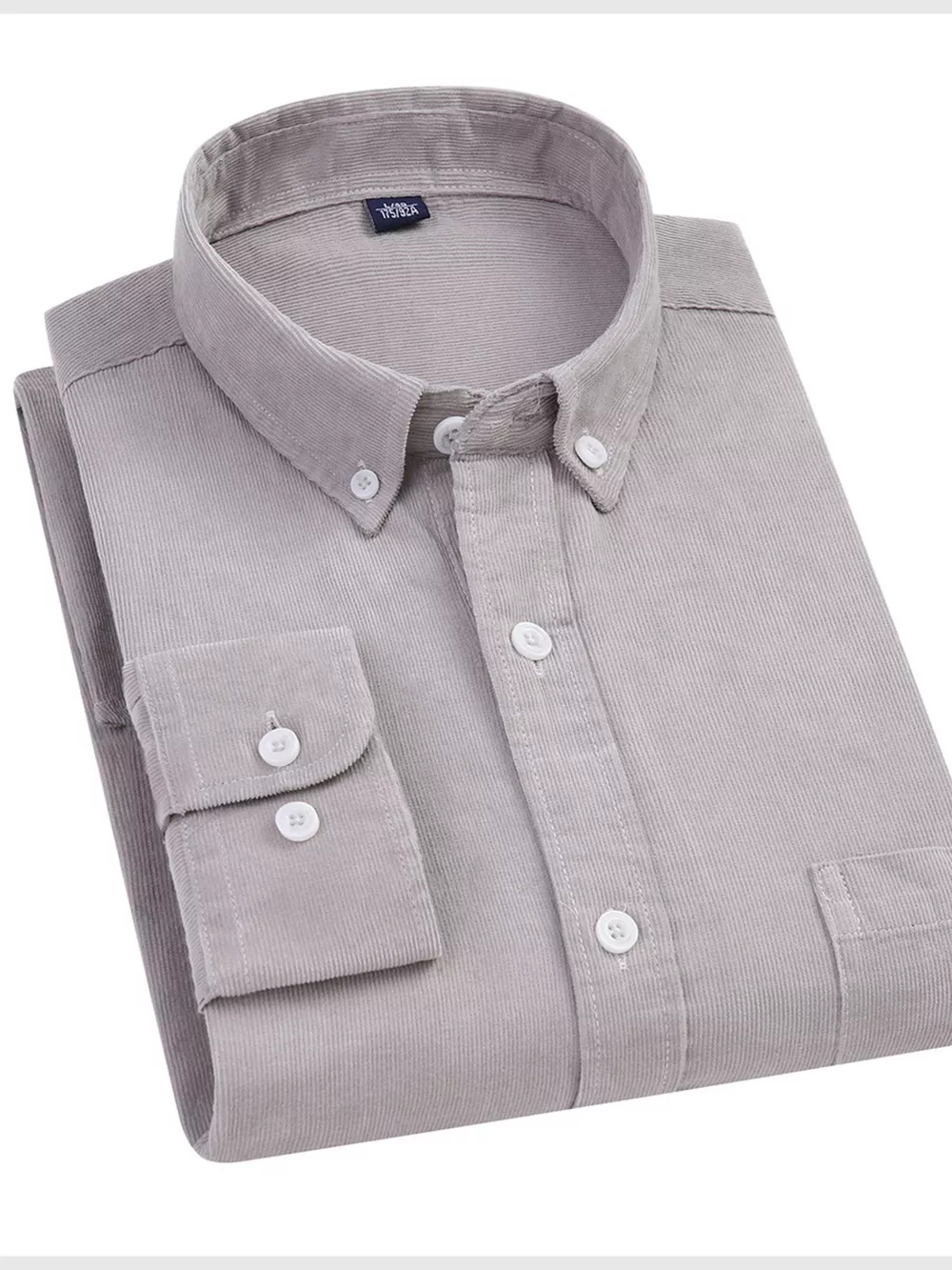 Men's Full Size Corduroy Long Sleeve Button-Down Shirt Plus Size, image 6