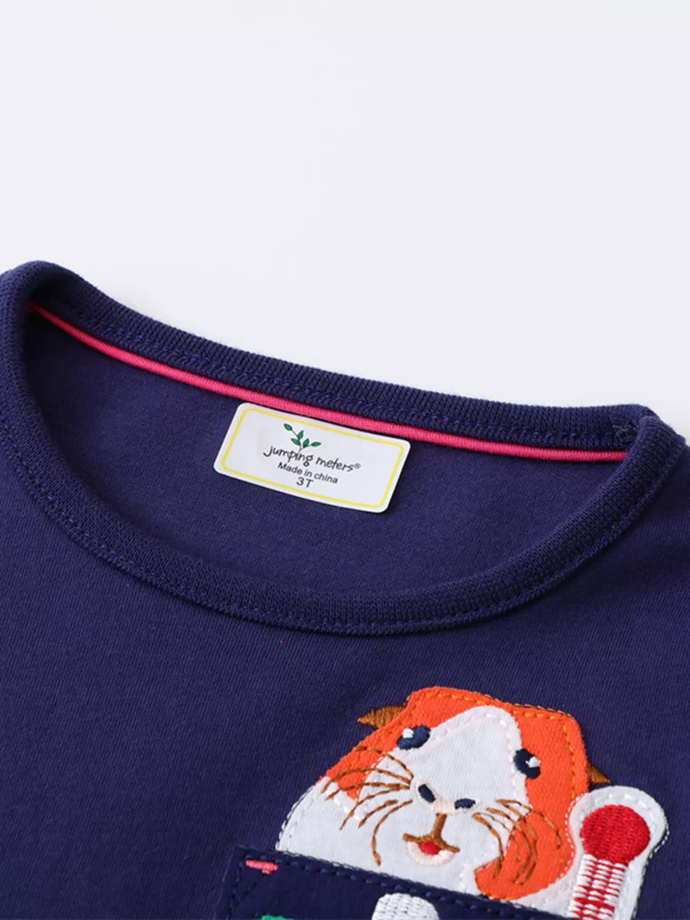 Children's Animal Pocket Embroidered Long Sleeve Dress, image 4