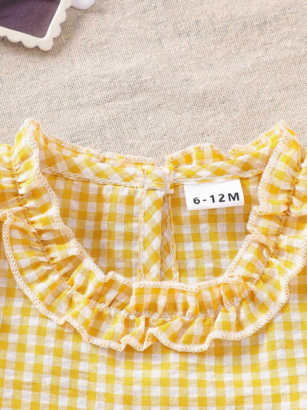Children's Gingham Ruffle Trim Sleeveless Top & Pants Set, image 2
