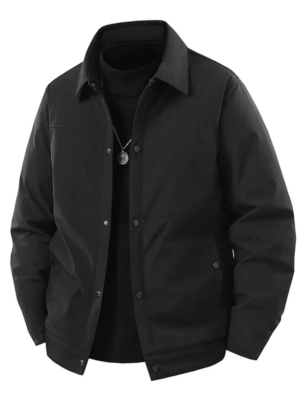Men's Plus Size Snap Down Long Sleeve Jacket