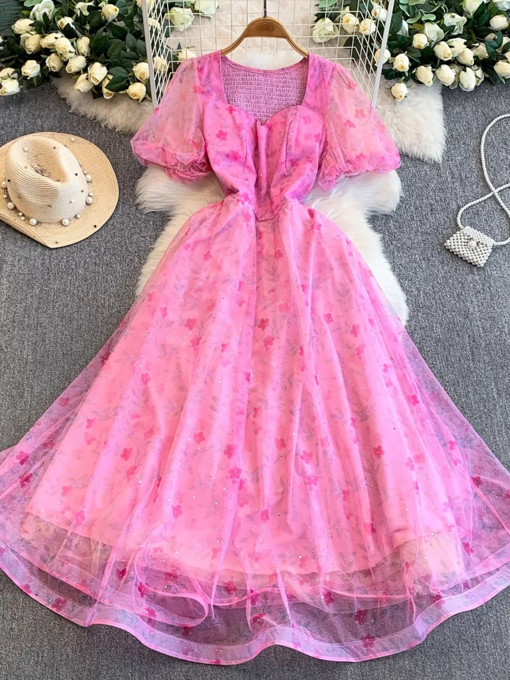 Sweetheart Neck Puff Sleeve Dress, image 10