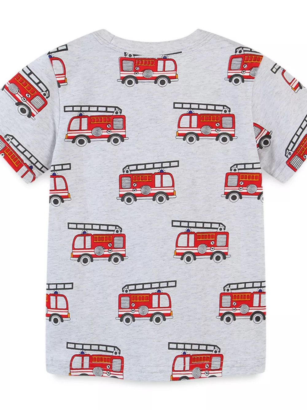 Children's Fire Truck Print Crew Neck T-Shirt, image 4