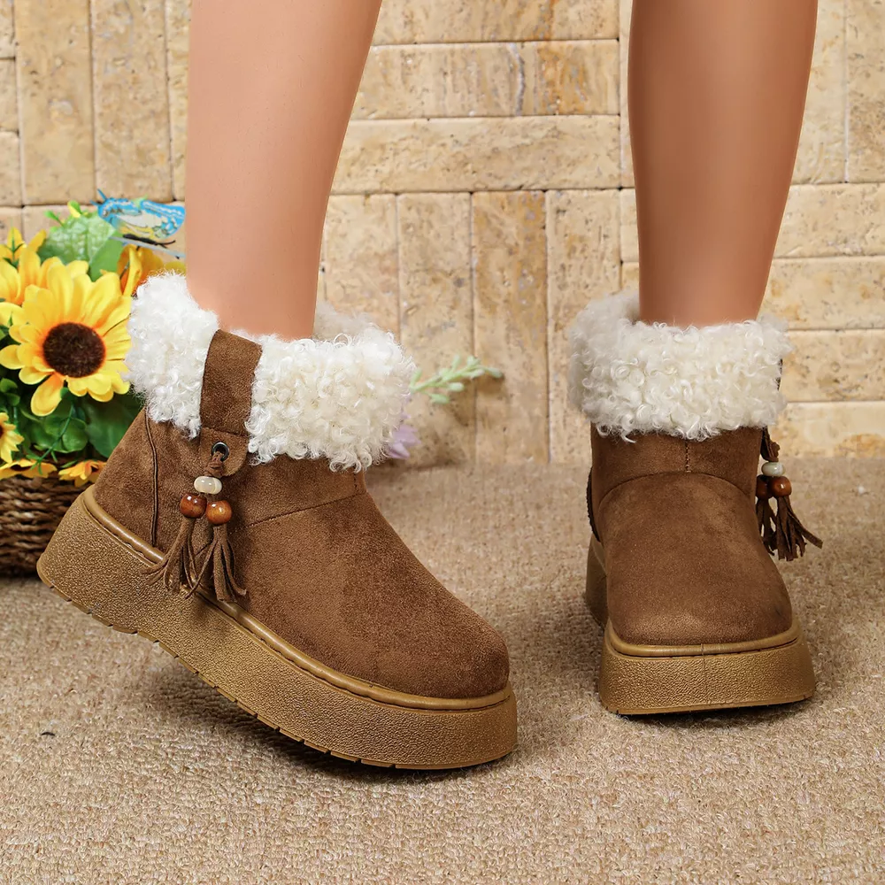 Round Toe Faux Fur Lined Boots