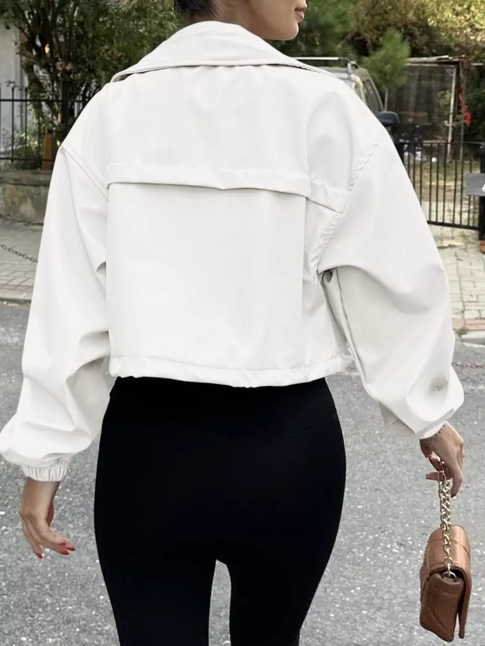 Drawstring Hem Zip Up Jacket, image 17