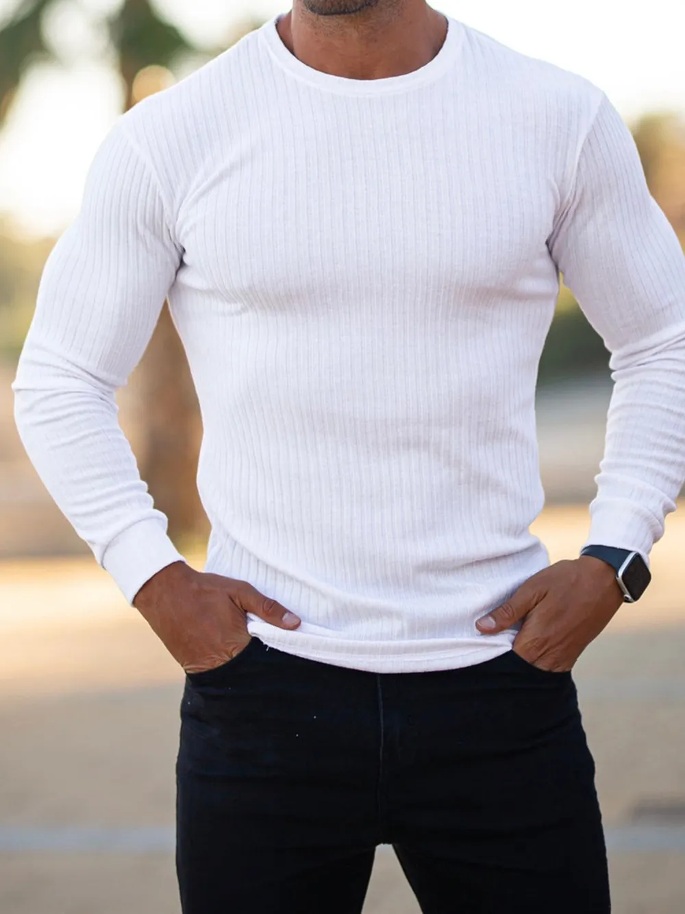 Men's Plus Size Long Sleeve Fitted T-Shirt, image 7