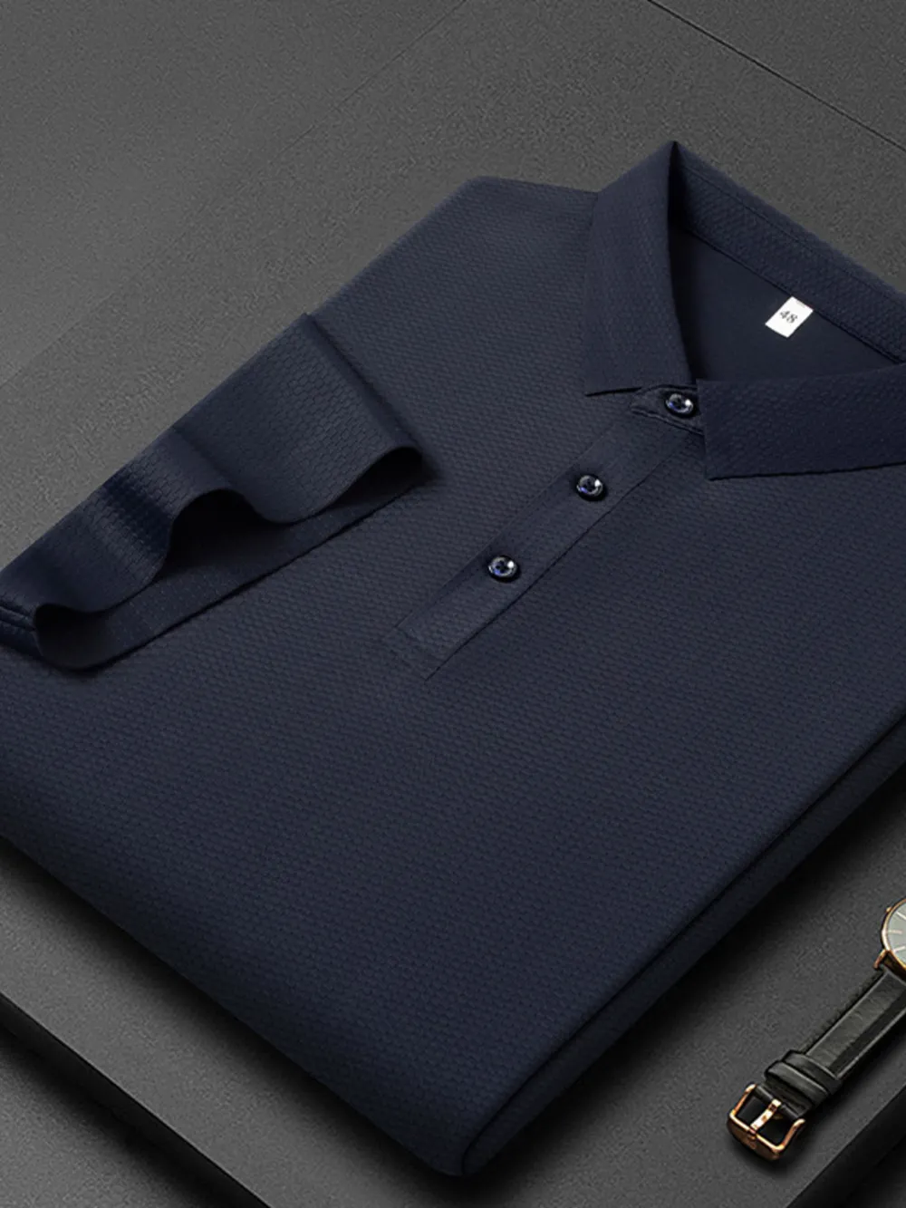 Men's Plus Size Breathable Short Sleeve Polo Shirt, image 10
