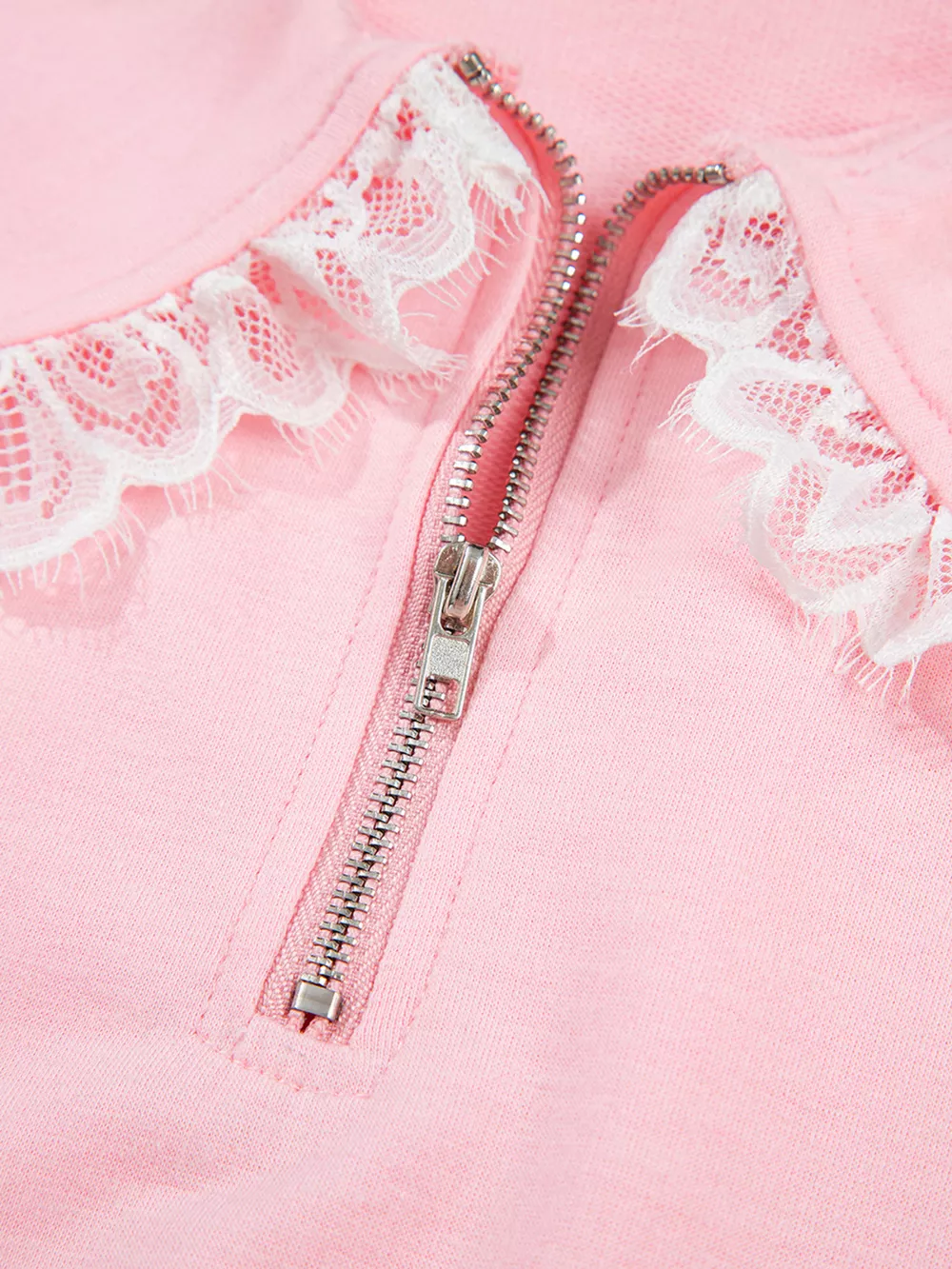 Peter Pan Lace Embellished Neck Sweatshirt and Skirt Two Piece Set, image 11