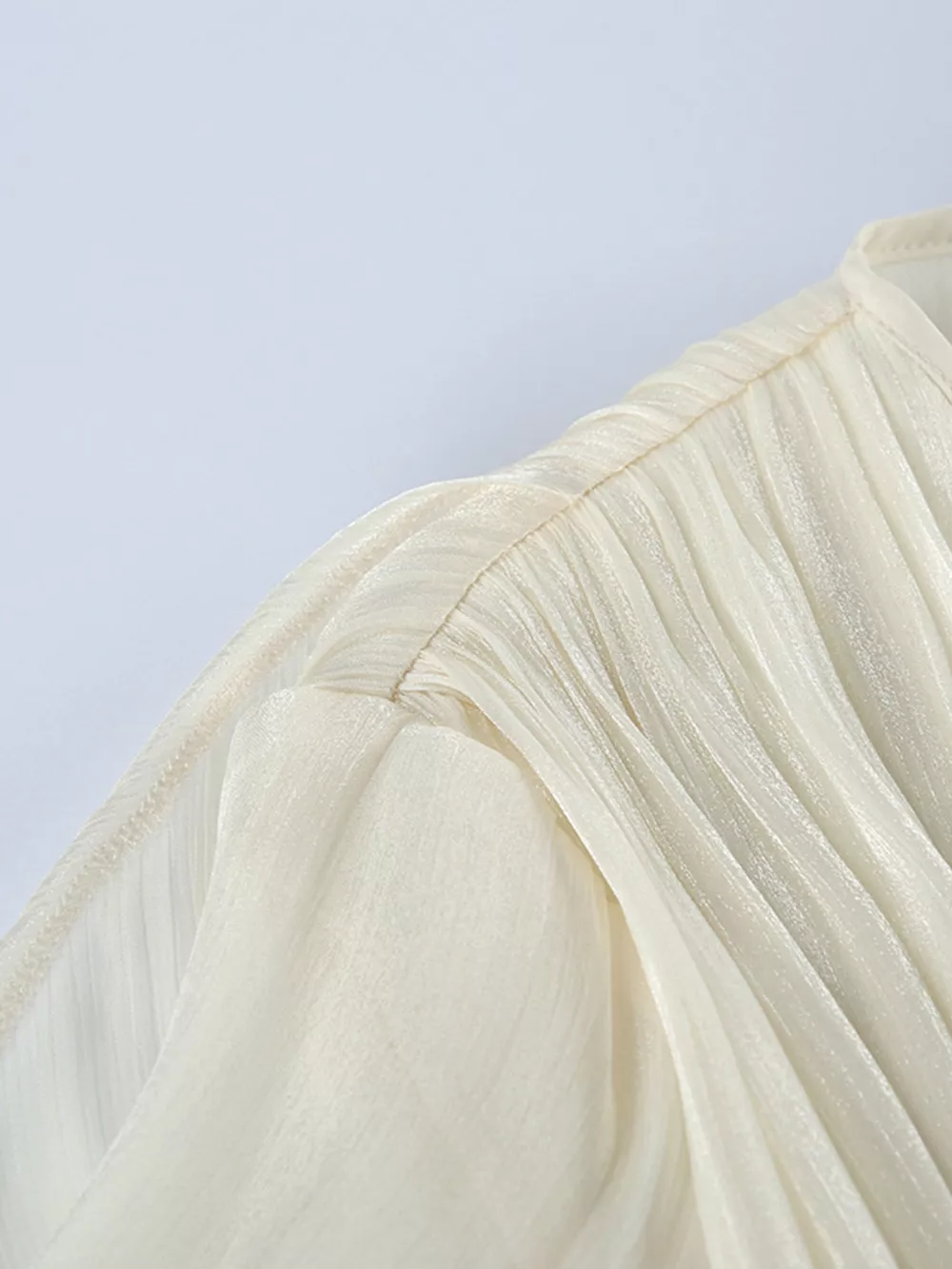 Metallic Sheen Blouse with Tie Detail, image 15