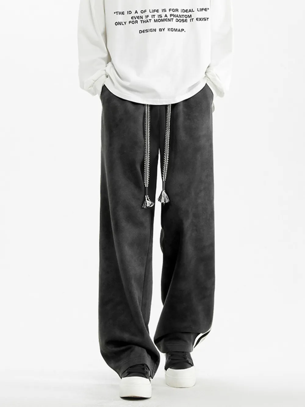 Men's Plus Size Drawstring Loose Fit Pants, image 8