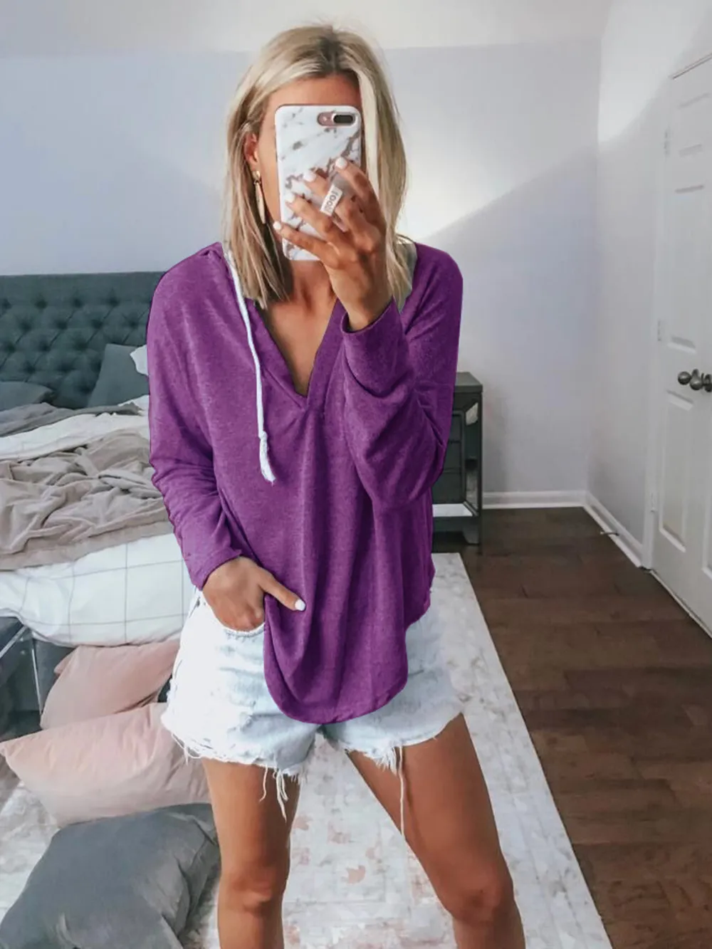 Full Size Drawstring Long Sleeve Hoodie Plus Size, image 20