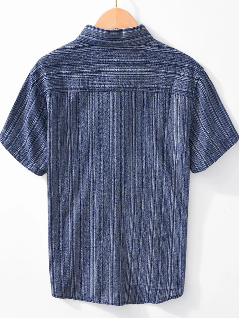 Men's Striped Collared Neck Short Sleeve Shirt, image 3