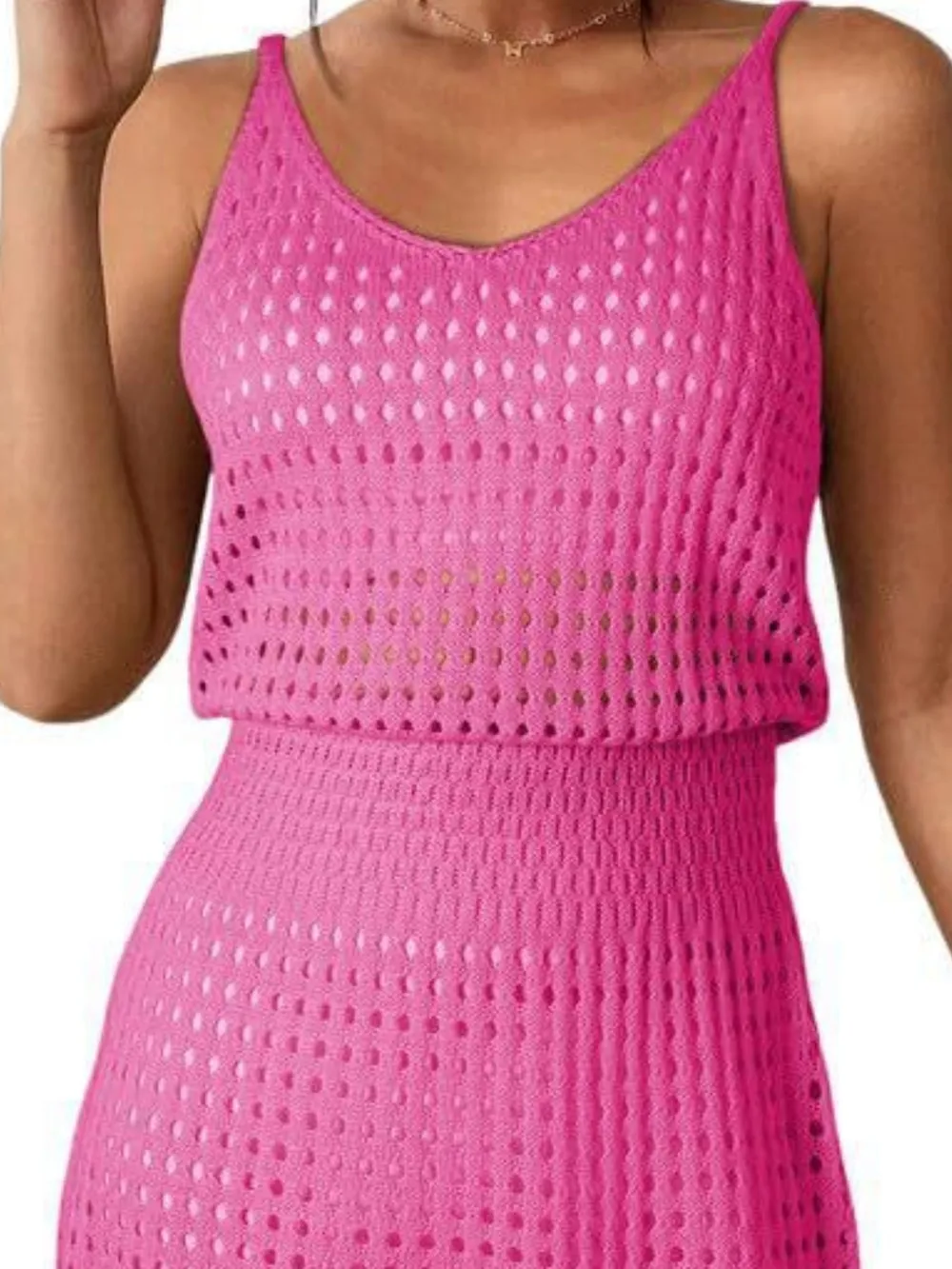 Crochet Sleeveless Knit Cover Up Dress, image 11